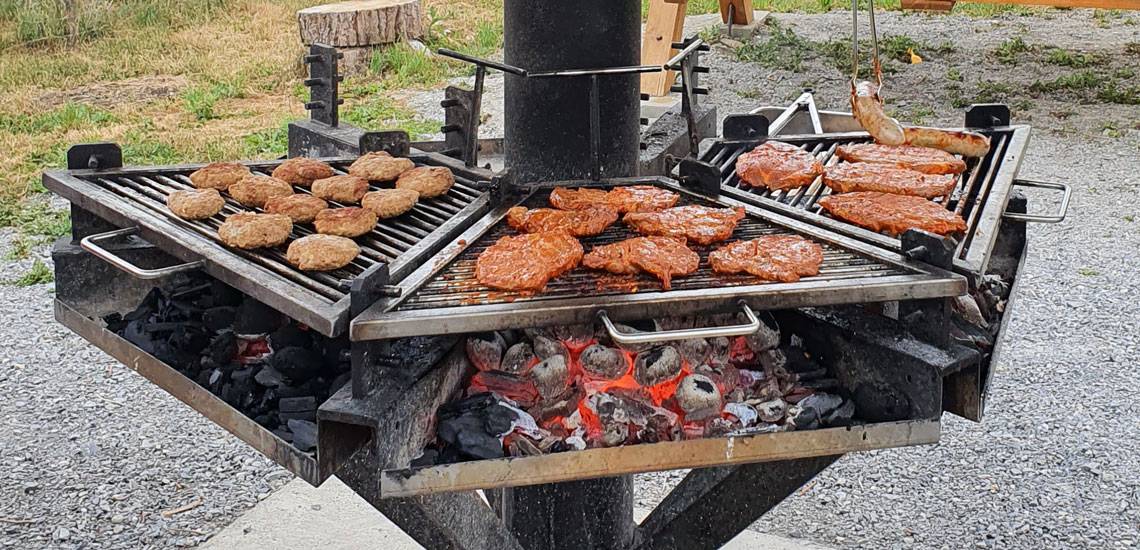 grill mit fleisch