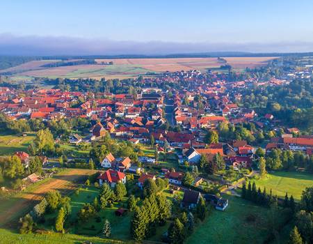 Blick auf Hasselfelde luftaufnahme hasselfelde